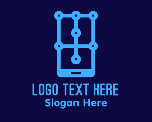 Circuitry - Blue Mobile Phone App logo design
