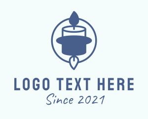 Light - Blue Silhouette Candle logo design