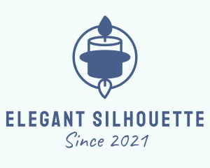 Blue Silhouette Candle  logo design