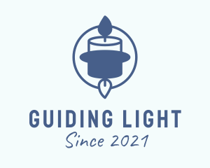 Blue Silhouette Candle  logo design