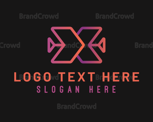 Gradient Tech Arrows Letter X Logo