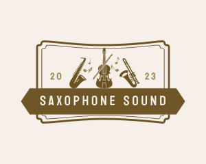 Saxophone - Jazz Music Instrument logo design