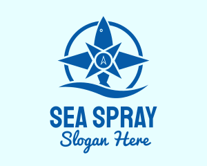 Marine Fishing Compass logo design