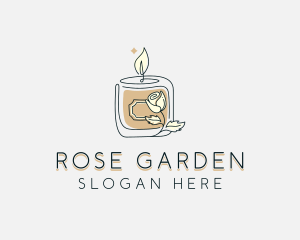 Rose - Rose Flower Candle logo design