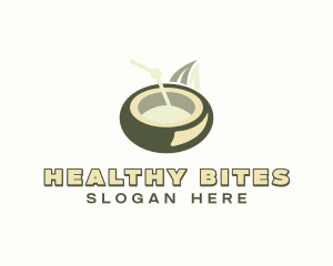 Coconut Juice Straw logo design