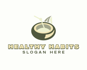 Coconut Juice Straw logo design