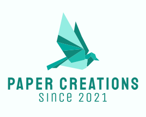 Papercraft - Green Pigeon Origami logo design