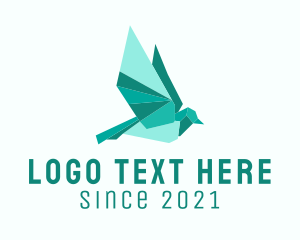 Cannary - Green Pigeon Origami logo design