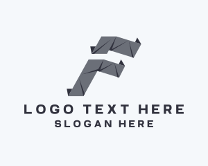 Textile - Creative Origami Media Letter F logo design