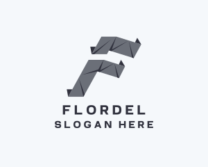 Creative Origami Media Letter F logo design