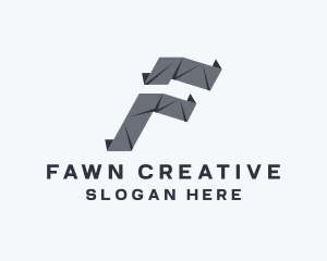 Creative Origami Media Letter F logo design