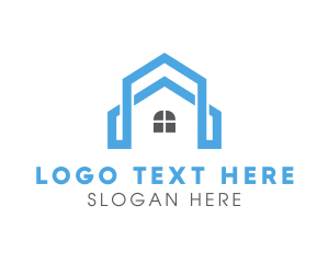 Blue Stroke House logo design