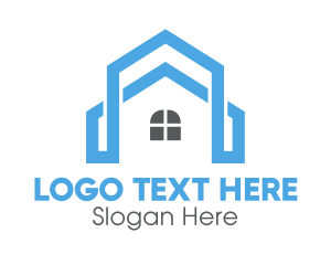 Rent - Blue Stroke House logo design