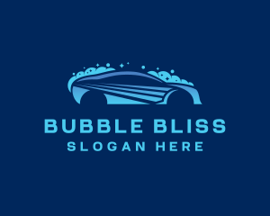 Blue Bubbles Car Wash logo design