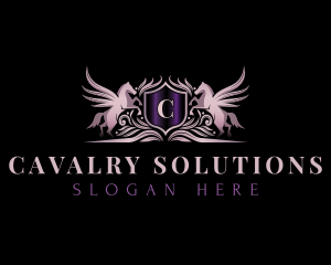 Cavalry - Luxury Cavalry Pegasus logo design