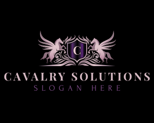 Luxury Cavalry Pegasus logo design