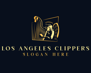 Angel Harp Instrument logo design