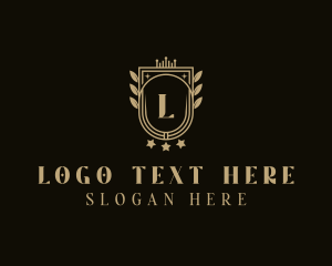 Stylish - Star Leaf Shield logo design