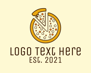 Eat - Pizza Toppings Slice logo design