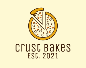 Crust - Pizza Toppings Slice logo design