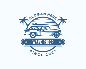 Surfboard - Summer Beach Car logo design