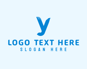 Letter Y - Blue Eagle Bird Letter Y logo design