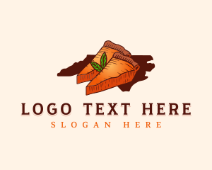 Map - North Carolina Pastry Pie logo design