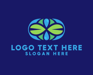 Vegan - Leaf & Droplet Lotus logo design