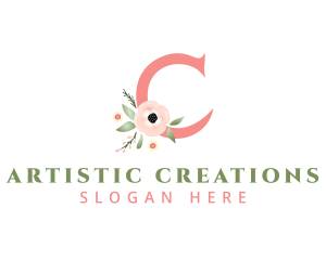 Creations - Floral Letter C logo design
