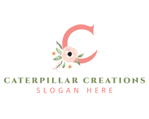 Floral Letter C logo design