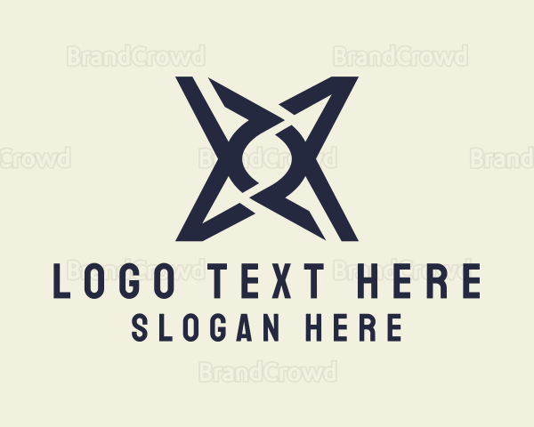 Tech Modern Star Letter X Logo