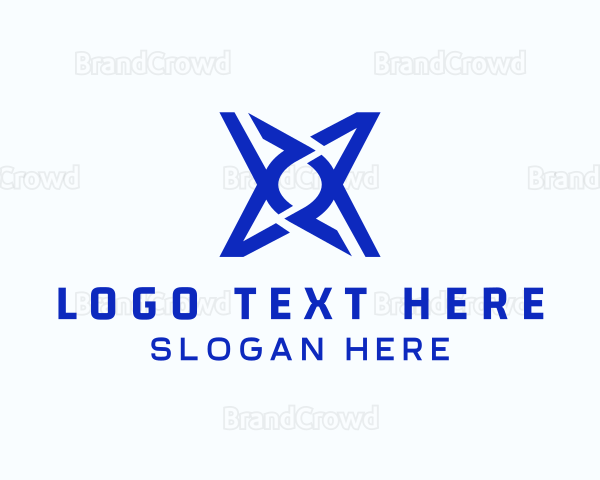 Tech Modern Star Letter X Logo