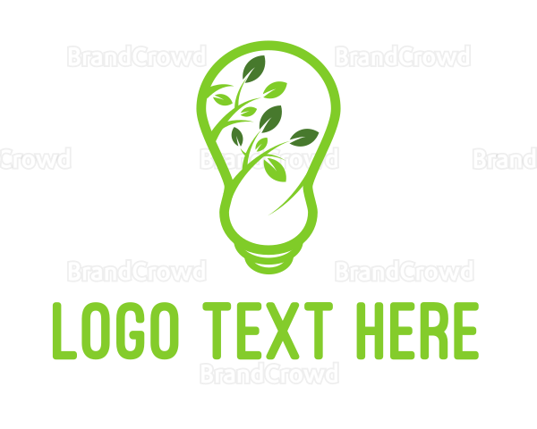 Leaves Branch Bulb Logo