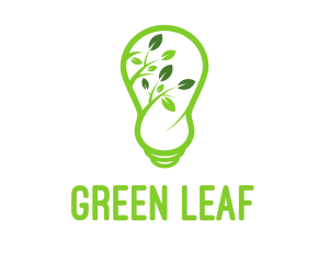 Leaves Branch Bulb logo design