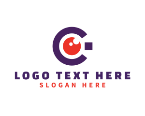 Hidden Cam - Lens Studio Camera Letter C logo design