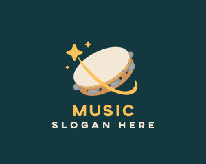 Musical Tambourine Instrument logo design