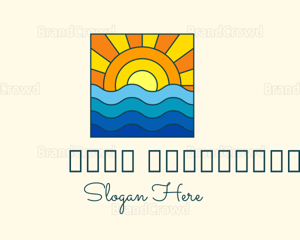 Summer Beach Sunset Logo