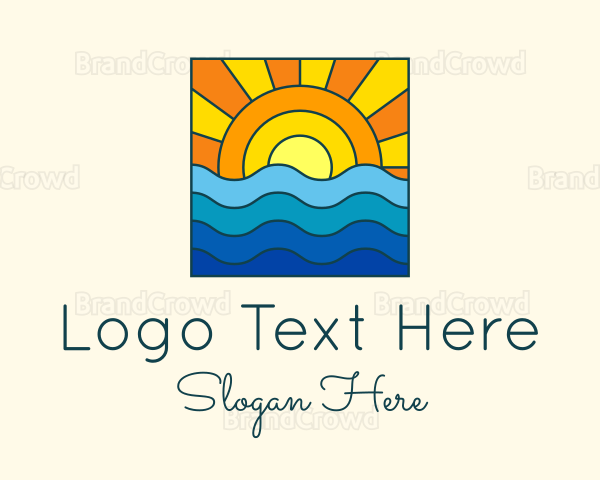 Summer Beach Sunset Logo