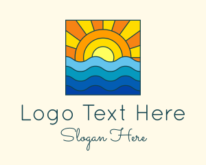 Summer Beach Sunset Logo