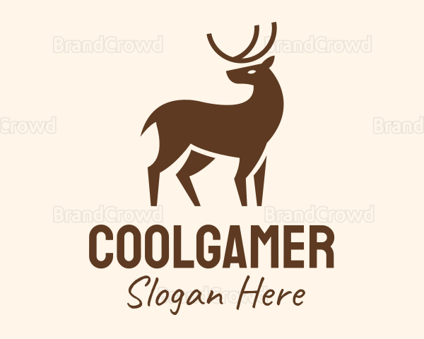 Brown Wild Reindeer Logo