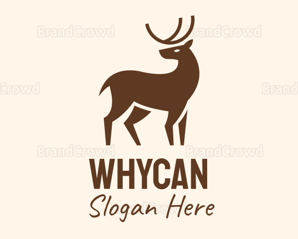 Brown Wild Reindeer Logo