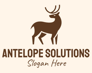 Brown Wild Reindeer logo design