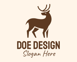 Doe - Brown Wild Reindeer logo design