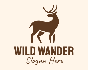 Brown Wild Reindeer logo design