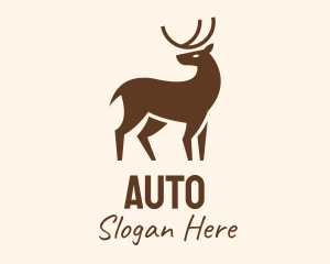 Hunting - Brown Wild Reindeer logo design