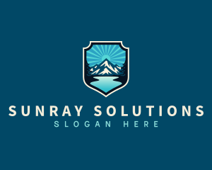 Outdoor Mountain Sunray logo design