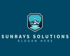 Outdoor Mountain Sunray logo design