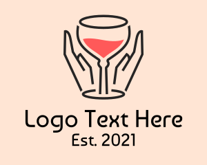 Liquor - Red Wine Glass logo design