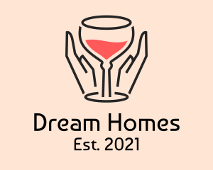Wine Store - Red Wine Glass logo design