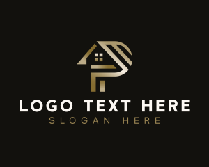 Roofing - Realty Roofing Letter P logo design